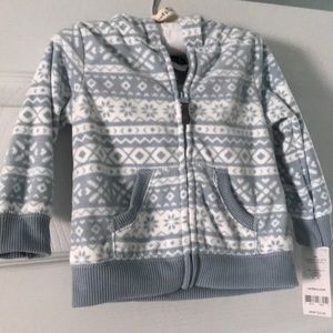 NWT Carter’s fleece fairisle hoody 9 months
